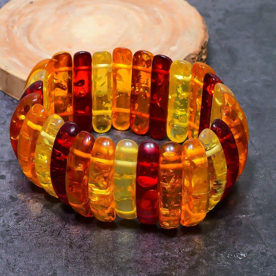 Gema de Ámbar Báltico Natural Pulsera Hecha a Mano Ajustable ETC-9800