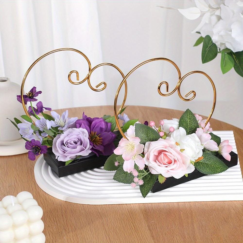 1Pc Nordic Artificial Flower Iron Storage Ornaments Retro Love Ring Rack