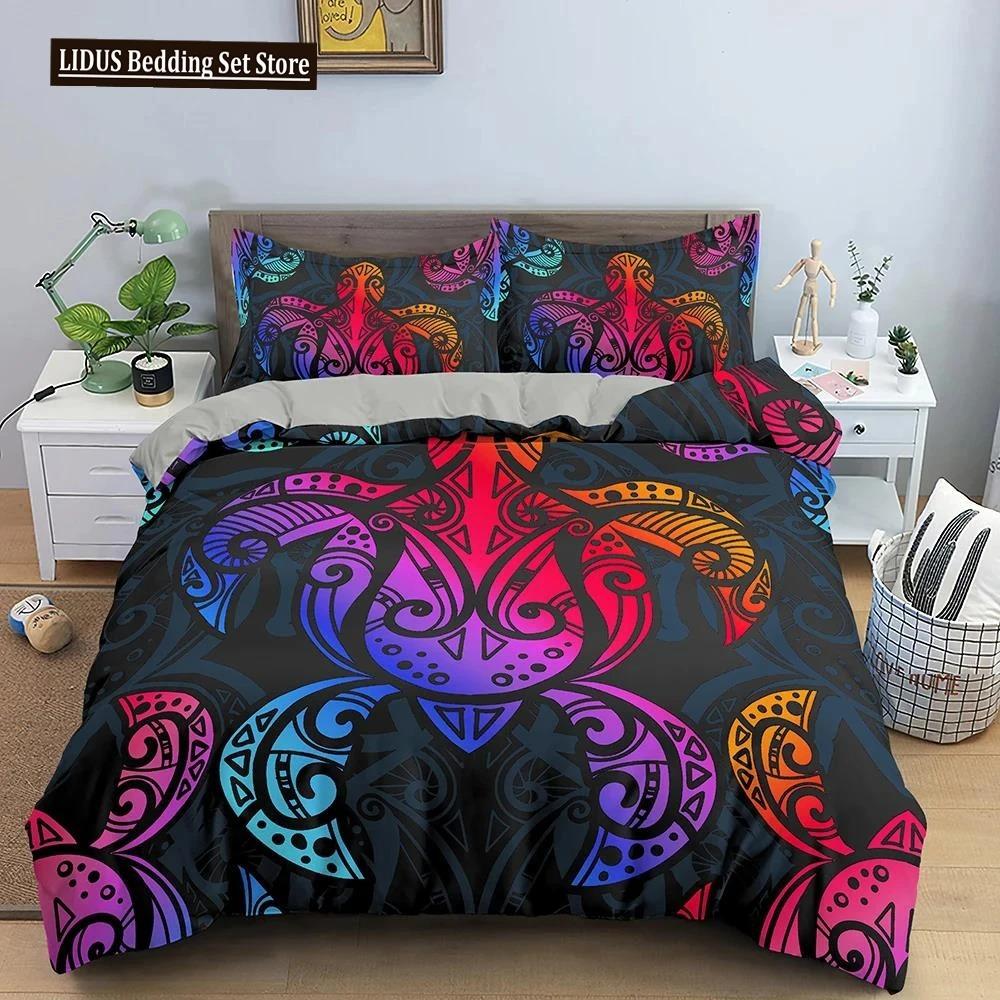 3D Sea Turtle Beddings Set Psychedelic Animal Duvet Cover Comforter Covers Single Twin Full Queen King Polyester Quilt Cover