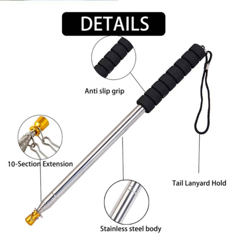 Outdoor Telescopic Flagpole Guide Storage With Black Handle For Field Command