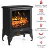 TURBRO Suburbs TS17 Compact Electric Fireplace Stove, 18” Freestanding Stove Heater with Realistic Flame - CSA Certified - Overh