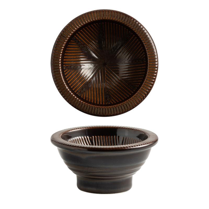 Japanese-Style Thickened Small Bowl Restaurant Hot Pot Restaurant Dipping Hot Sauce Bowl Retro Ceramic Tableware Household Rice Bowl Premium Sense