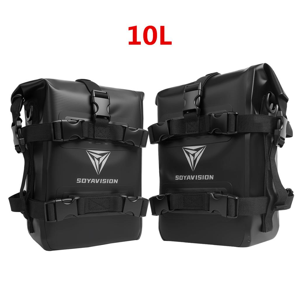 Reflective Motorcycle Dry Bag Bumper Crash Bar Bags 7L-9L/11L-13L Motorcycle Sissy Bar Back Seat Saddle Rack Side Tool Bag Pack