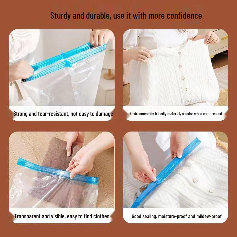 Manual Roll-up Vacuum Compression Bag for Travel: Store Clothes, Underwear, and Socks.