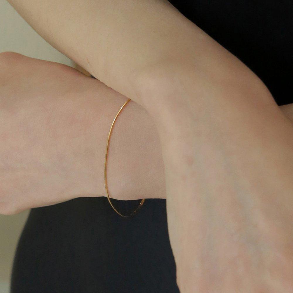 [Genuine Product from Headquarters / Silk Pouch Shopping Bag Included] 14K Gold-filled Silver Snake Bracelet