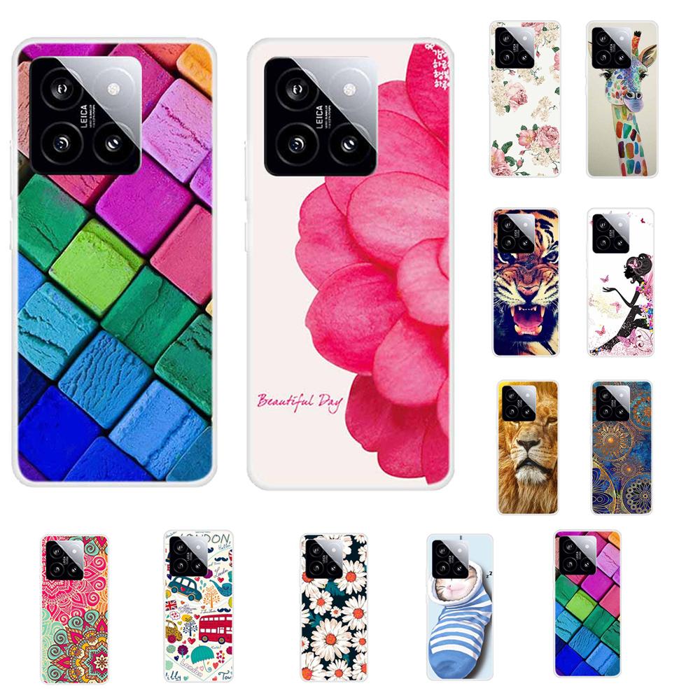 For Xiaomi 14 Case Pattern Printing Slim Anti-driop TPU Phone Protective Cover