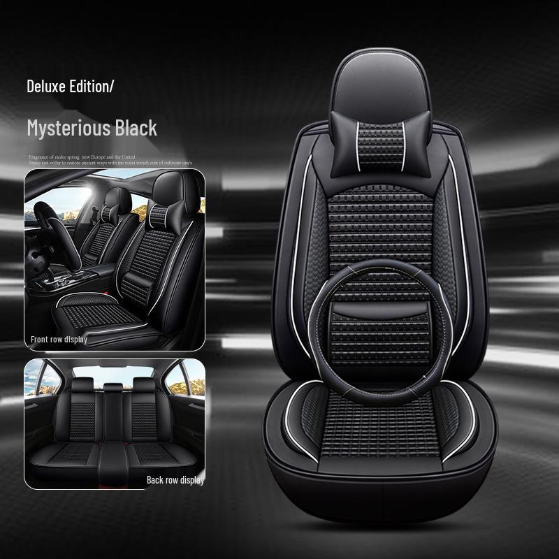 All-Season Universal Leather Car Seat Cushion for Five-Seater Vehicles