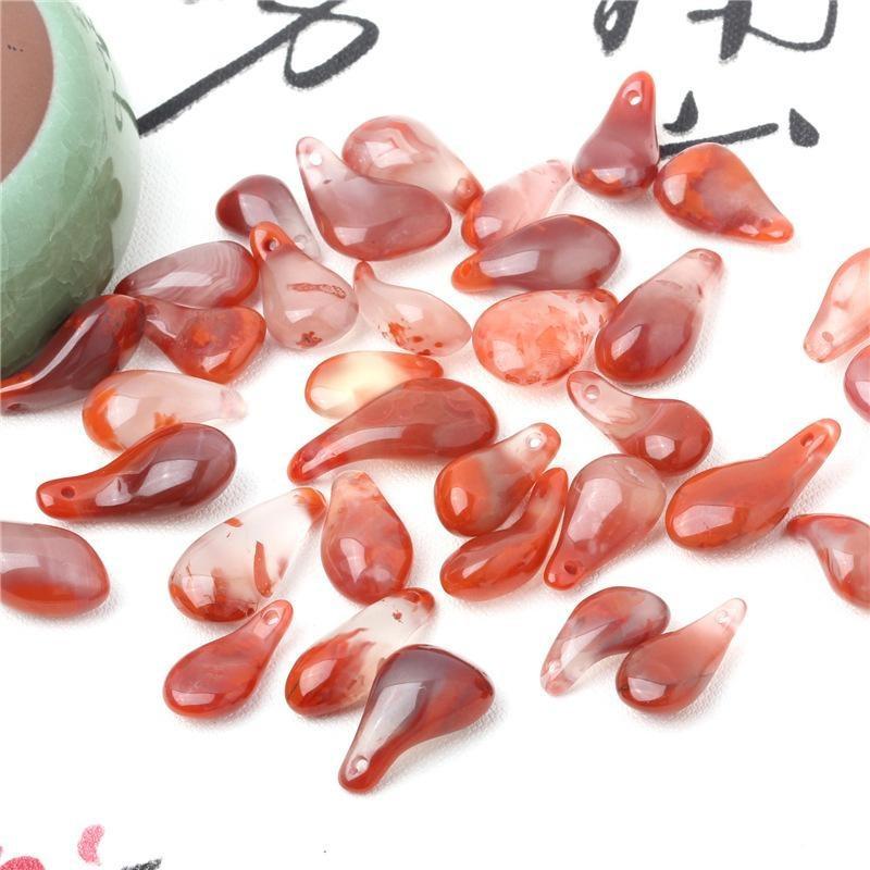 Raw Nan Hong Agate Prayer Beads: 108 Bead Counter Clip DIY Accessory Parts 16-18mm