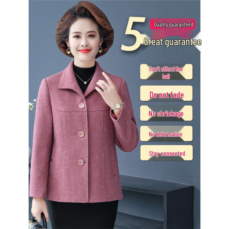 Frühlings-Oberbekleidung für Frauen mittleren Alters und ältere Frauen: Modischer kurzer Anzug, ideal für 50-Jährige, perfekt für Frühling und Herbst.