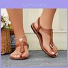 European And American Fashion Plus Size Toe-clipping Rivet Flat Sandals For Women Cross-border Outing Elastic Band Lightweight Beach Slippers