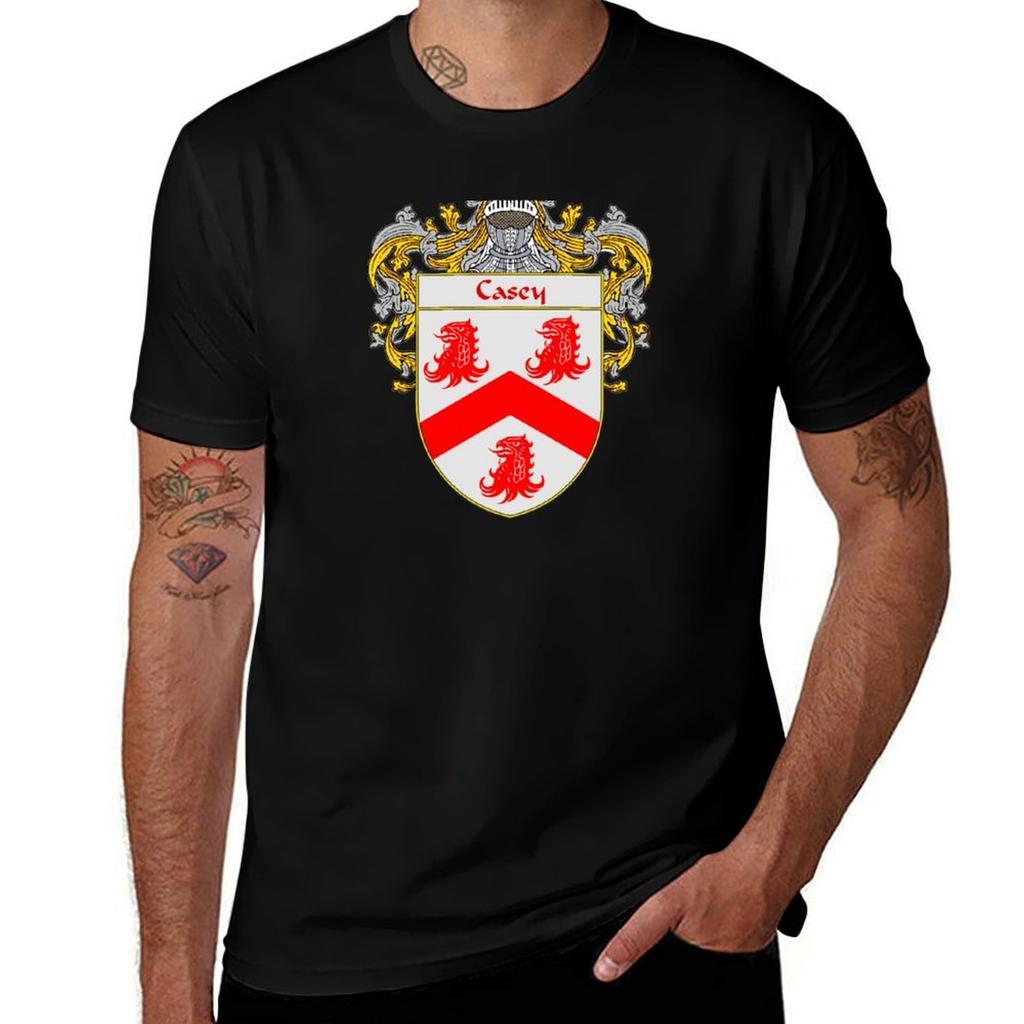 Casey Coat Of Armsfamily Crest Tshirt Large Size Casual Short Sleeve Top