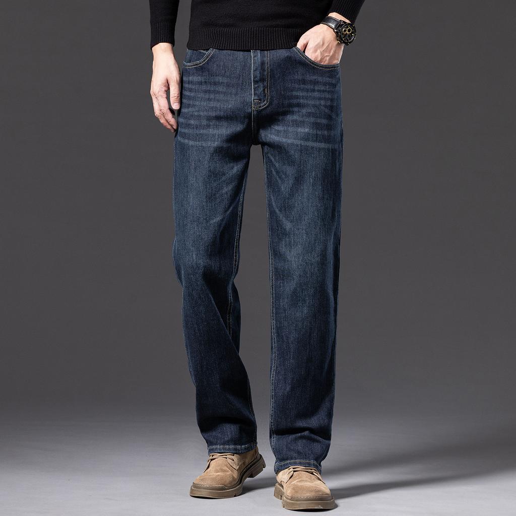 Jeans are trendy and versatile, fashionable denim trousers for autumn, new style, loose, straight, comfortable and soft