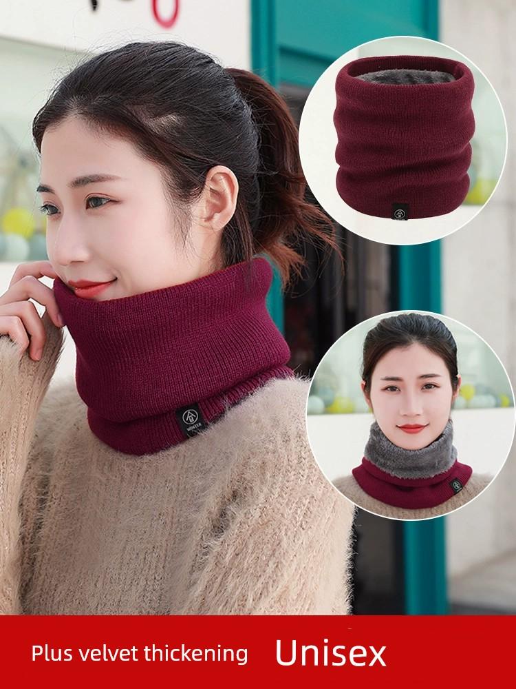 Scarf Men's Autumn and Winter Pullover Women's Heattech Windproof Fleece Thickened Cervical Neck Scarf Mask Scarf Bandana