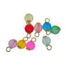 50Pcs Mix Color Frosted Glass Beads Pendant Charm Jewelry Makings Silver Pin