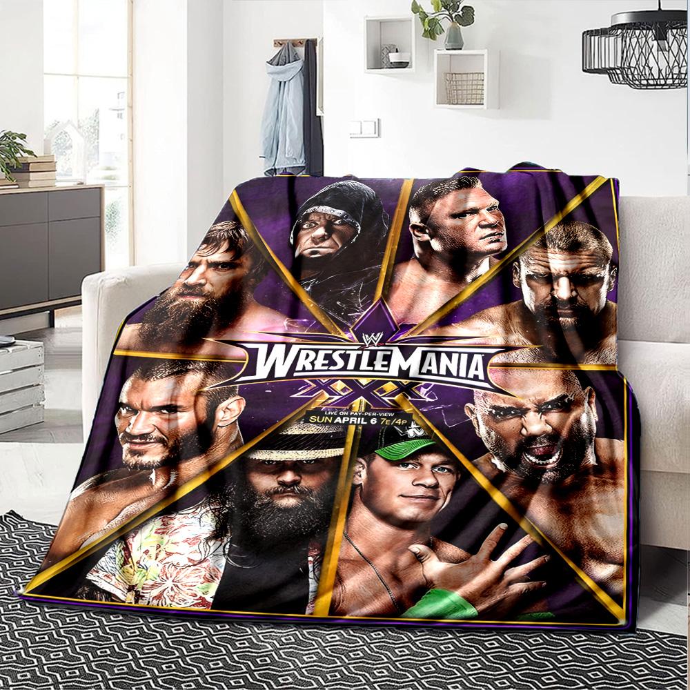 Wrestlemania Blanket Soft Warm Cozy Great for Seaside Sofa Bedding Four Seasons Multipurpose Stylish Decor Ideal Gift for Friends Family Couples Picni