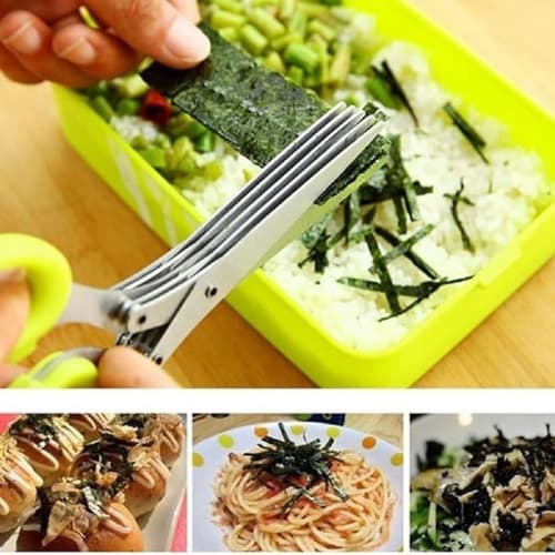 3-Piece Set: Herb Cutter Scissors, 5-Blade Kitchen Scissors, Shredder Scissors, Onion Scissors, 5-Blade Kitchen Scissors, All-Purpose Scissors, and Ve