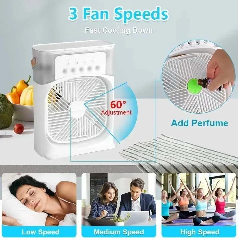 MIJIA 3-in-1 Portable Humidifying Fan Air Conditioner With LED Night Light Household Small Air cooler Office Adjustable