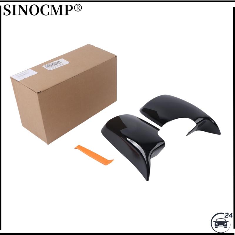 

2pcs Rear Side View Door Mirror Cap Cover 51168238375 51168238376 For BMW E46 98-05 Sedan 325i 328i 330i Gloss BlackLeft Right