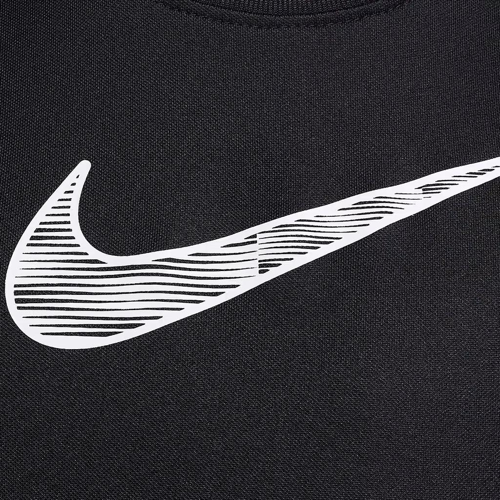 Nike T-Shirt Logo Print Round Neck Short Sleeve Kids tops Black HF8079-010