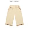 Вельветовые брюки Happyology для девочек с рюшами и вышивкой