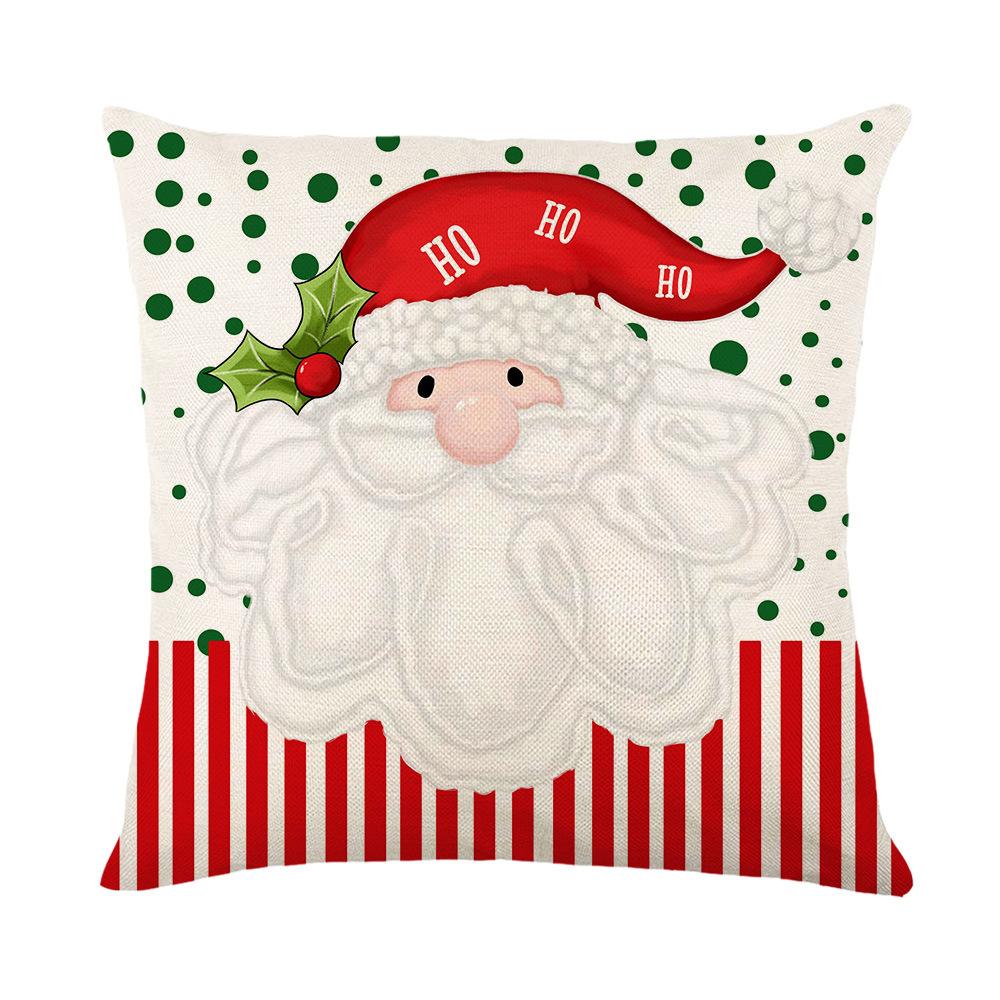 Christmas Pillow Cover Cartoon Santa Claus Print Pillow Home Decoration Cushion Pillow Cover