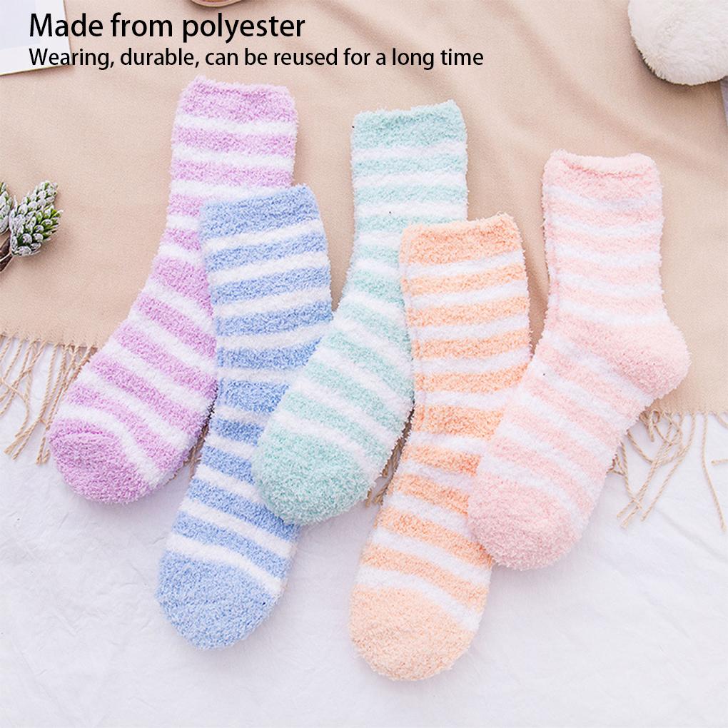1 Pair Female Sock Cold Winter Warming Elastic Socks Breathable Warm Sleeping Comfortable Footwear Bedroom Dormitory