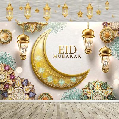 Eid Party Hintergrundtuch Benutzerdefinierter Mond Ramadan Mubarak Dekorationen Requisite Für Zuhause Lslamic Muslim Ramadan Kareem Eid AI Adha Ramada