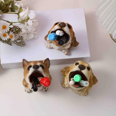 Cute Puppy Pen Holder Resin Desktop Organizer for Stationery Mini Dog Desktop Ornament Creative Gift for Students Office