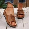 Sandale de Vară cu Toc Pană pentru Femei, Designeri Noi, Modă, Talpă Groasă, Papuci de Plajă, Sandale cu Fundă pentru Femei, Confort, Practicitate