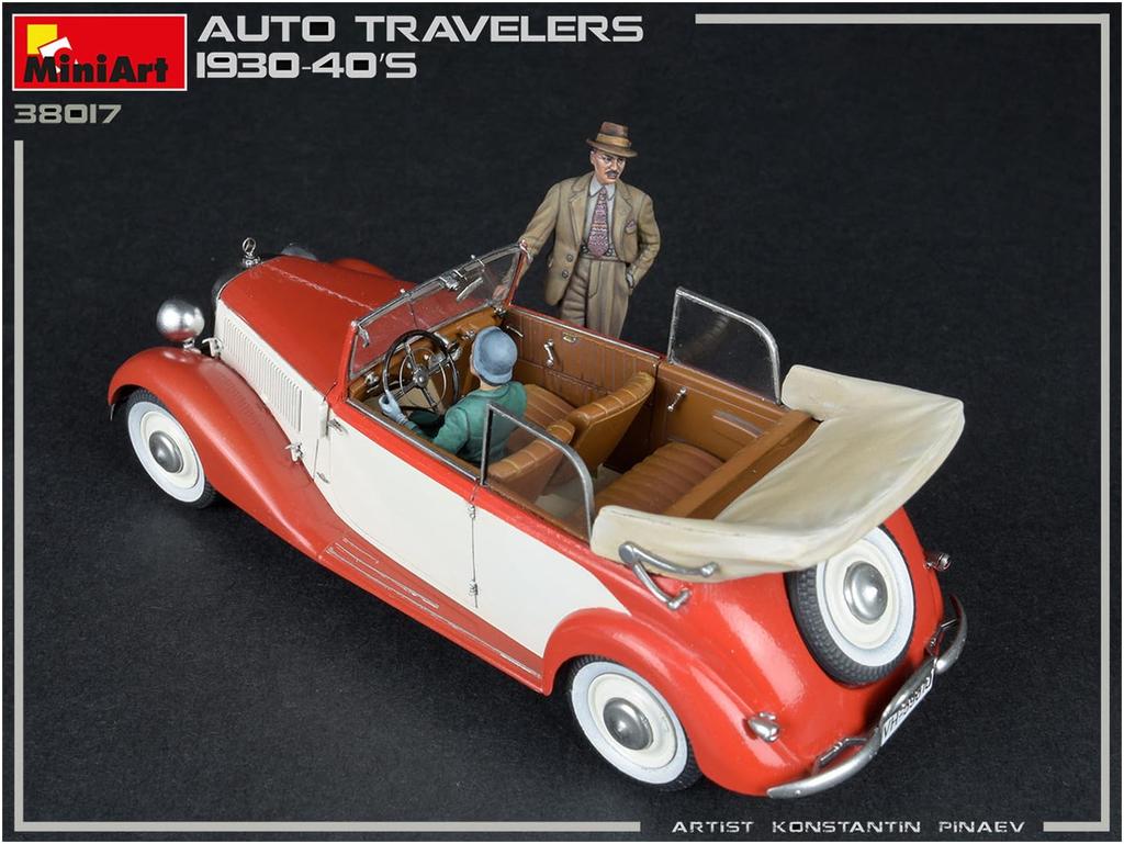 MiniArt Scale Automobile Civilian Travel Plastic Model MA38017 1/35 Set, 1930s-1940s, 4-Piece Set, Kit,