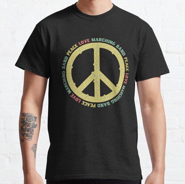 Teen Girl's Cotton T-shirt Summer Casual Graphic Tee Short Sleeve Peace Love Marching Band Vintage Funny Band Geek T-Shirt S-3XL