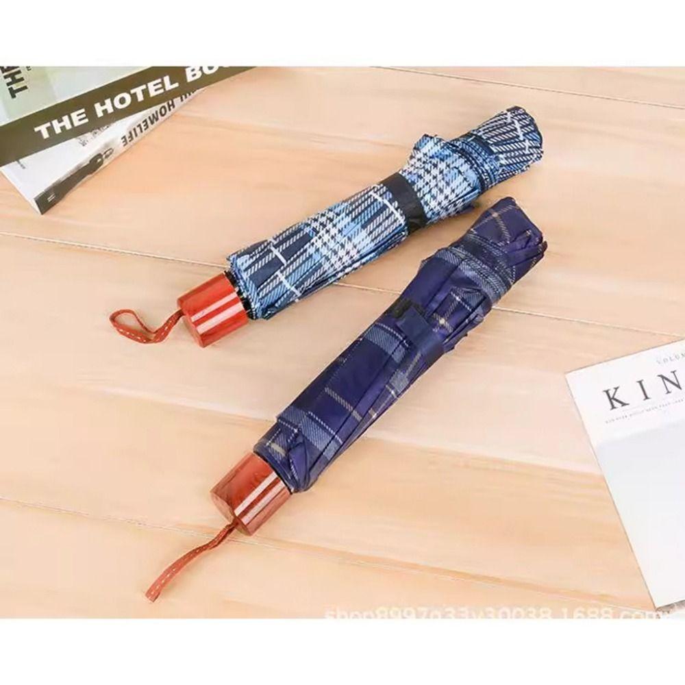 Extra Large Scottish Tartan Umbrella Lightweight Travel Umbrella Portable Plaid Umbrella  Home Use