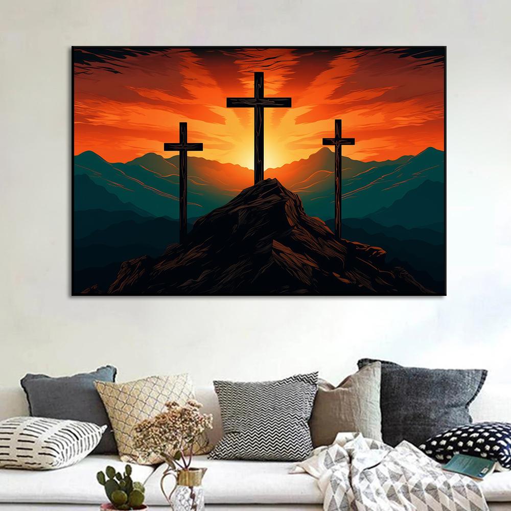 Calvary Hristiyan Haç Resim Din Duvar Sanatı Tuval Poster Paskalya İsa Mesih Resim Baskıları Oturma Odası Ev Dekorasyonu İçin