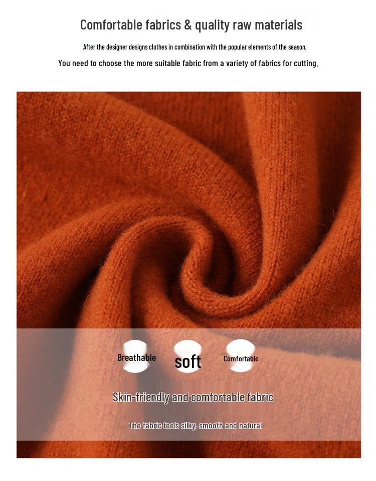 Women's Pure Wool Cardigan - Autumn/Winter Round Neck Knit Sweater Outerwear