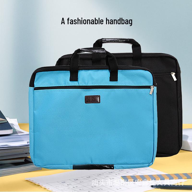 A4 Waterproof Double-Layer Canvas Conference and Document Bag with Logo Printing