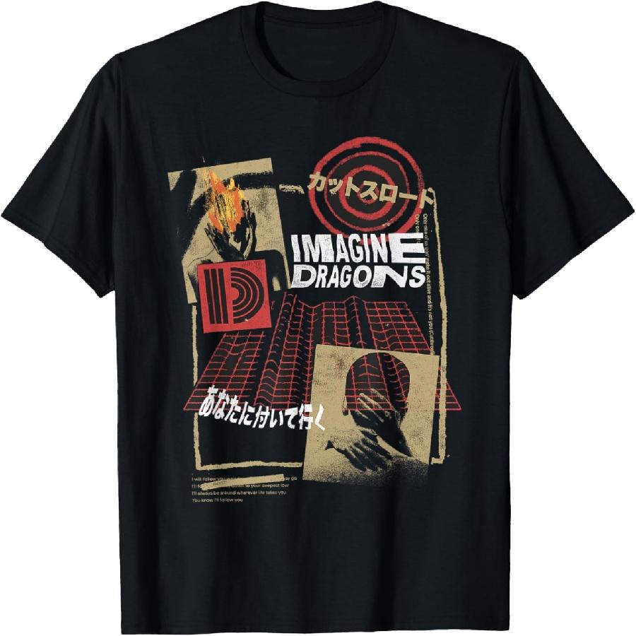

Official Imagine Dragons Exclusive Japanese Collage T-Shirt XXXXXL чорний