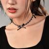 Love Bow Metal Chain Necklace Women'S 2024Chocker Neck Chain Leather Butterfly