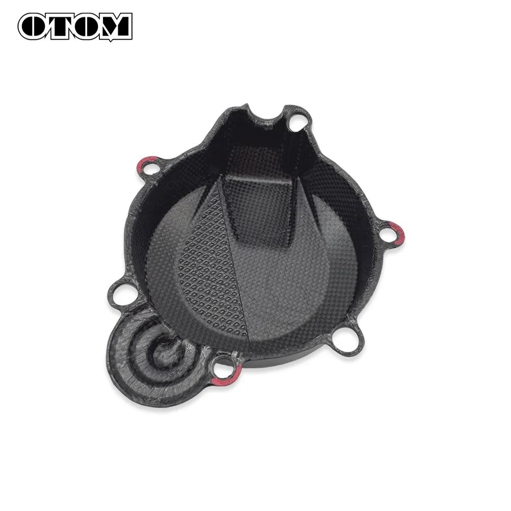 OTOM 2024 Motorcycle Ignition Cover Motor Stator Guard Protector Crankcase Carbon Fiber Lid For KTM EXC XCW TE 150 Accessories