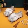 2025 Frühling Damen Handgefertigte Tigerkopfschuhe, Bequemer Ethno-Stil mit Weichsohle, Neue Chinesische Immaterielle Kulturerbe-Kollektion