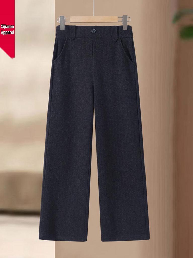 High Waist Versatile Casual Pants for Middle-Aged Women - Loose, Fashionable, Temperament-Enhancing Long Pants for Spring and Autumn