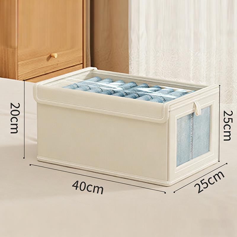 Organizzatore Portaoggetti in Cotone Lino Transfrontaliero con Finestra Visibile