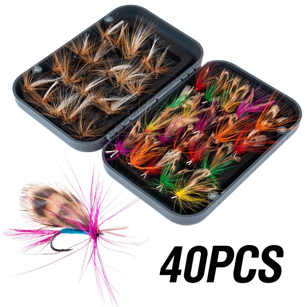

Набор приманок 40 Одинарный крючок имитация бабочки микро набор для нахлыста, рыболовный крючок в форме насекомого, биоионический насекомый A
