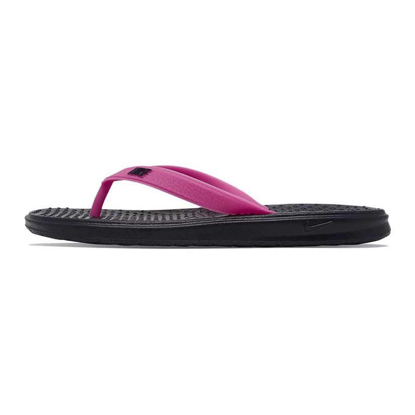 Nike Solay Thong Synthetic Leather Comfortable Casual Durable Slippers Kids Footwear Black Purple 882827-402