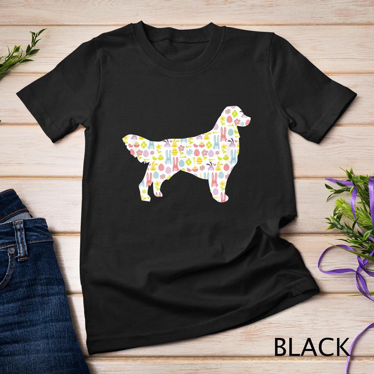 Golden Retriever Easter Bunny Dog Silhouette T-Shirt Unisex T-shirt M