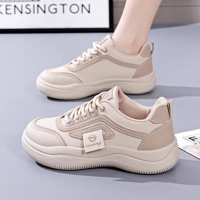 Baskets Blanches Respirantes pour Femmes Printemps 2025, Style Coréen, Chaussures de Skate Décontractées Polyvalentes à Semelles Épaisses, Tendance et Confortables