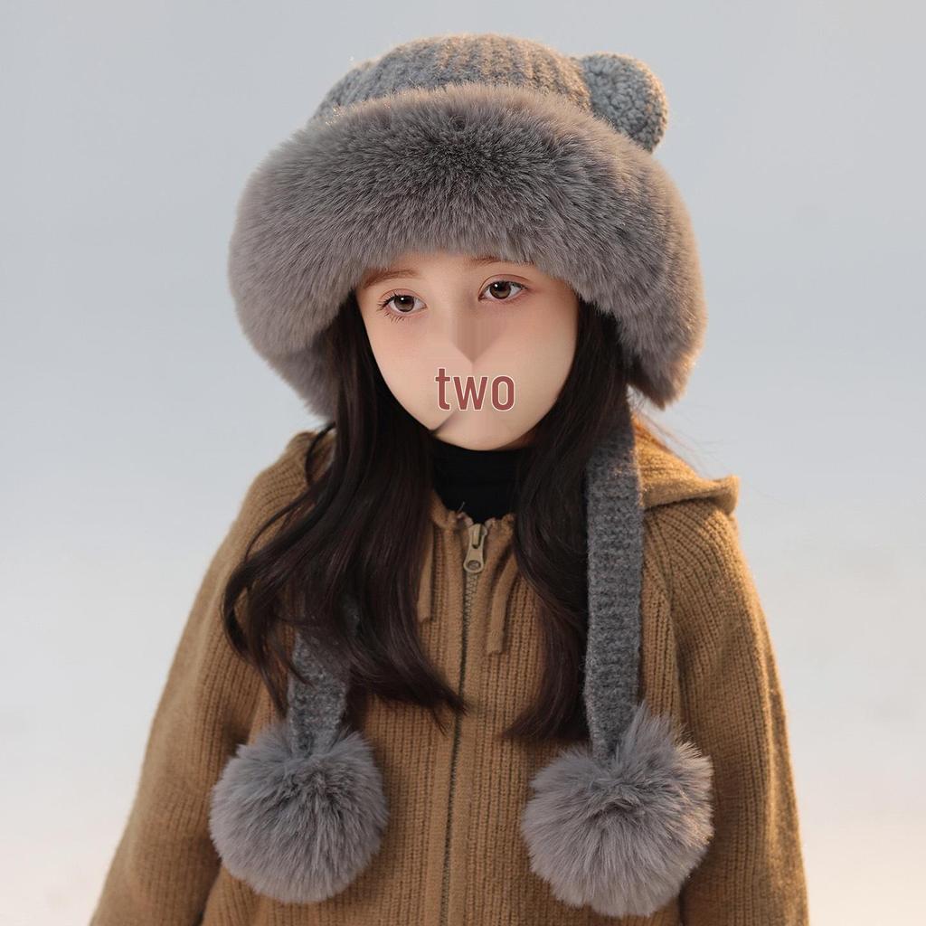 Child's Warm Knitted Wool Pullover Hat with Ear Protection