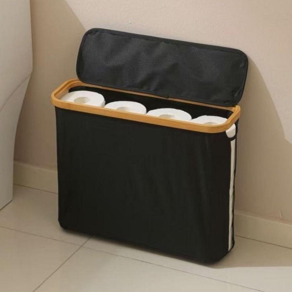 Large Capacity Toilet Paper Storage Basket Folding Visible Tissue Holder  12-16 Rolls