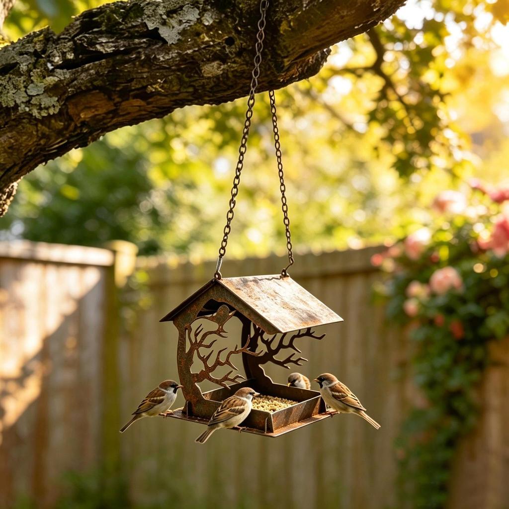 Bird Feeders For Outside Rainproof Large Capacity Feeding Dispenser Hangable Bird Feeder For Patio Lawn Backyard Balcony