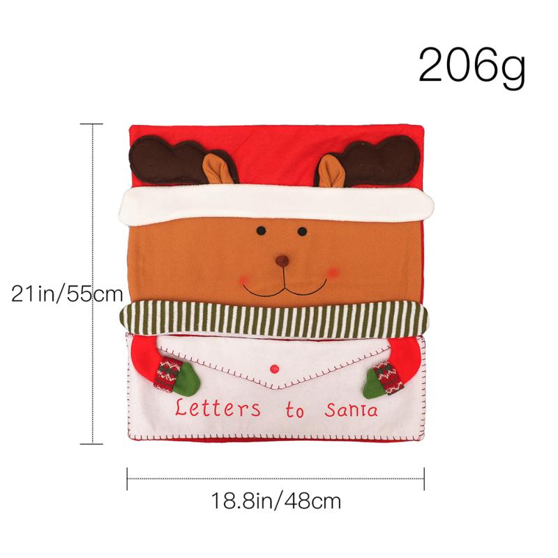 Christmas Chairs Back Covers Set Envelope Bag Design Santa-Claus Snowman Seat Slipcovers For Home