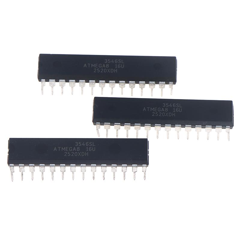 1/3Pcs Atmega8-16Pu Dip-28 Avr/8-Bit Microcontroller Ic 16Mhz For Development Board Accessories